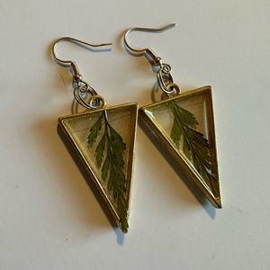 Pressed Leaf Resin Earrings